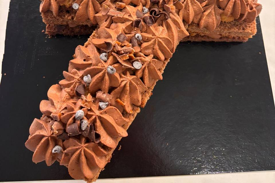 Number cake chocolat