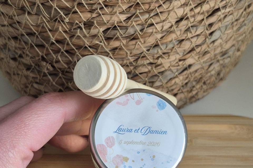 Mini pot de miel personnalisé