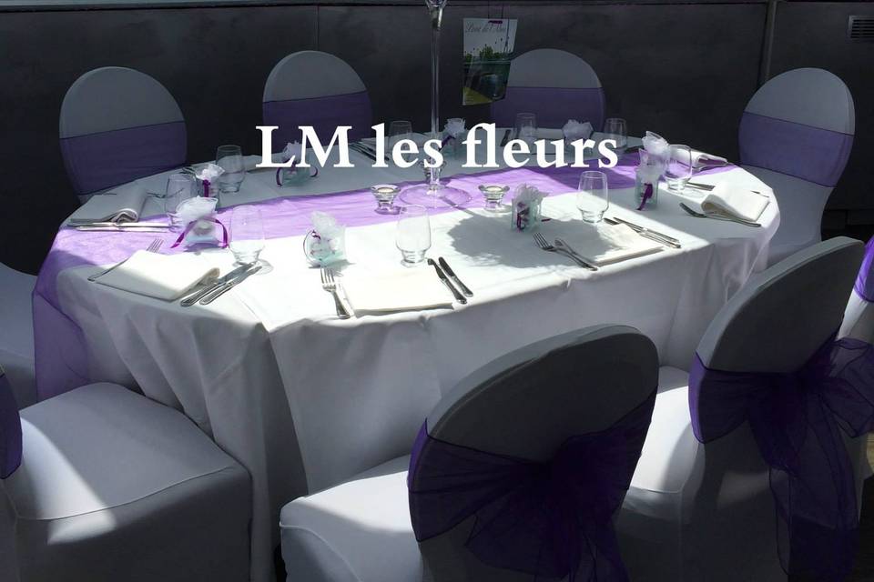 Centre de table Blanc&violet