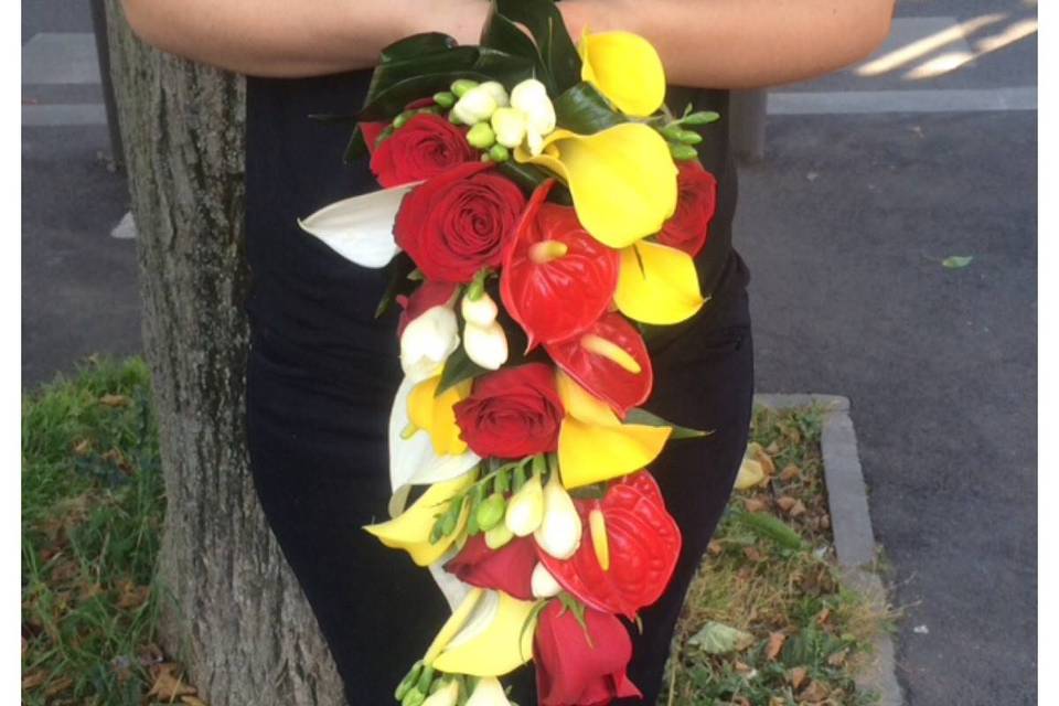 Bouquet de mariée Rouge&Jaune