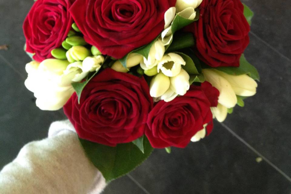 Bouquet de mariée Rouge&Blanc