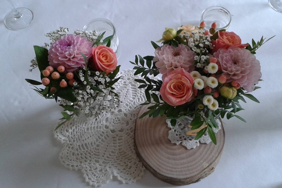 Bouquets pots de confiture