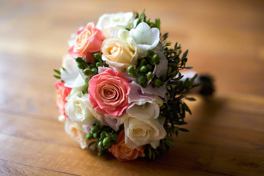 Bouquet de mariée pastel