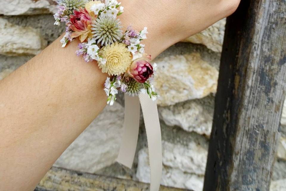 Bracelet fleurs séchées