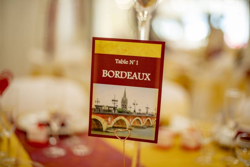 Carte de centre de table