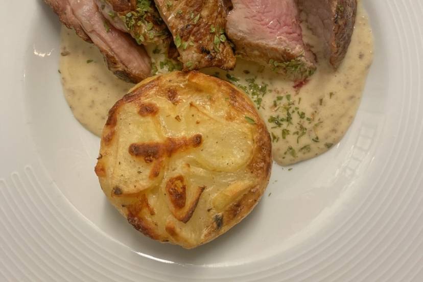 Médaillon de veau rôti, crème