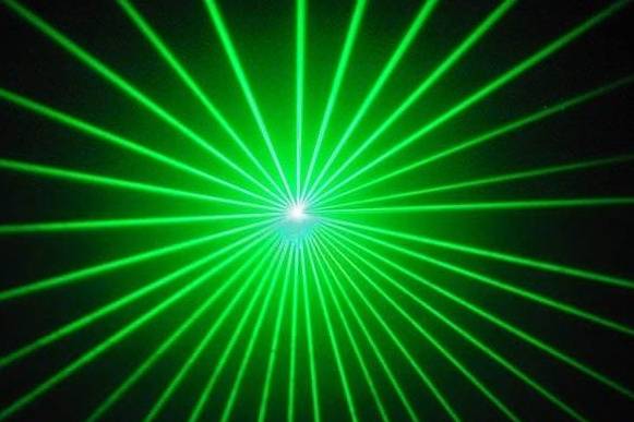 Lumières vertes jet lumineux fin