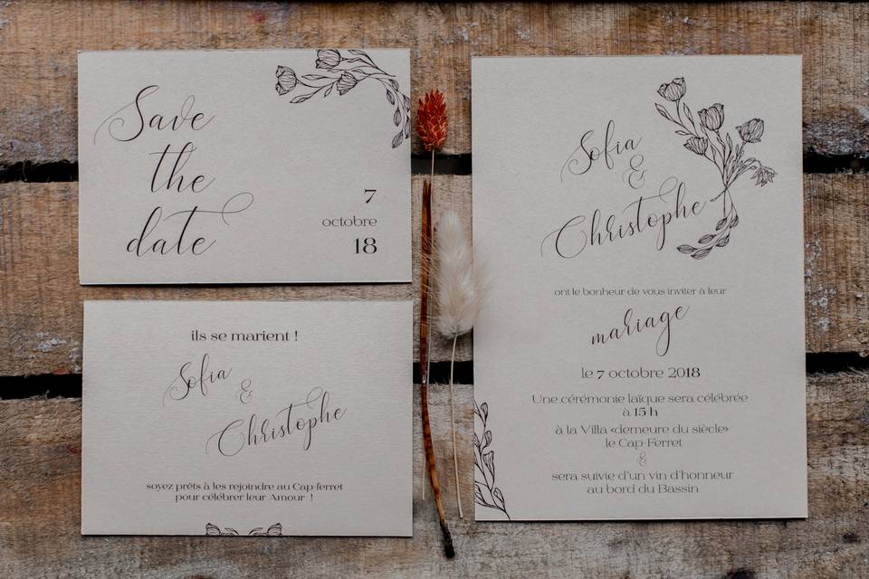 Papeterie mariage kinfolk