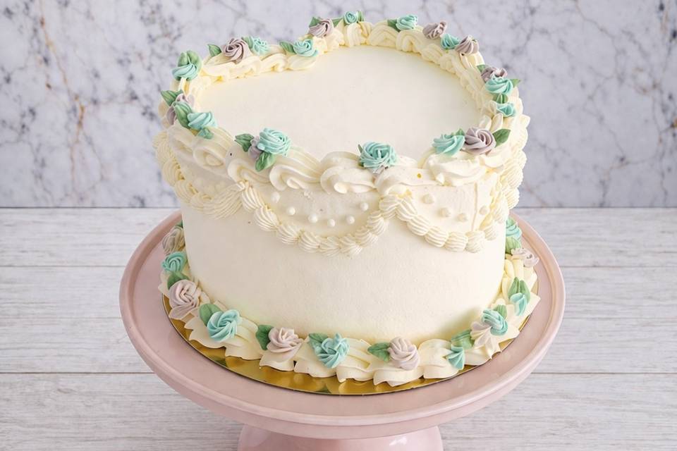Vintage cake cœur