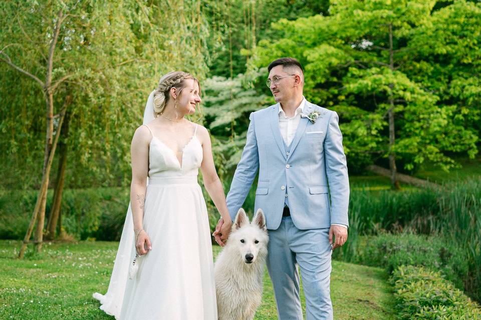 Séance photo couple avec chien