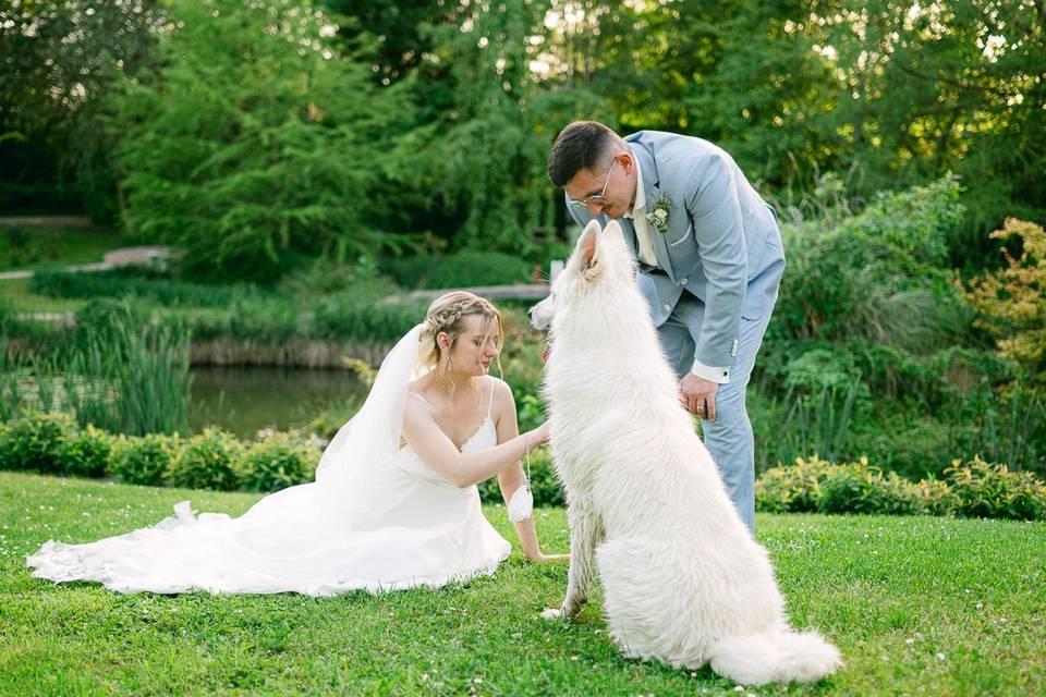 Séance photo couple avec chien