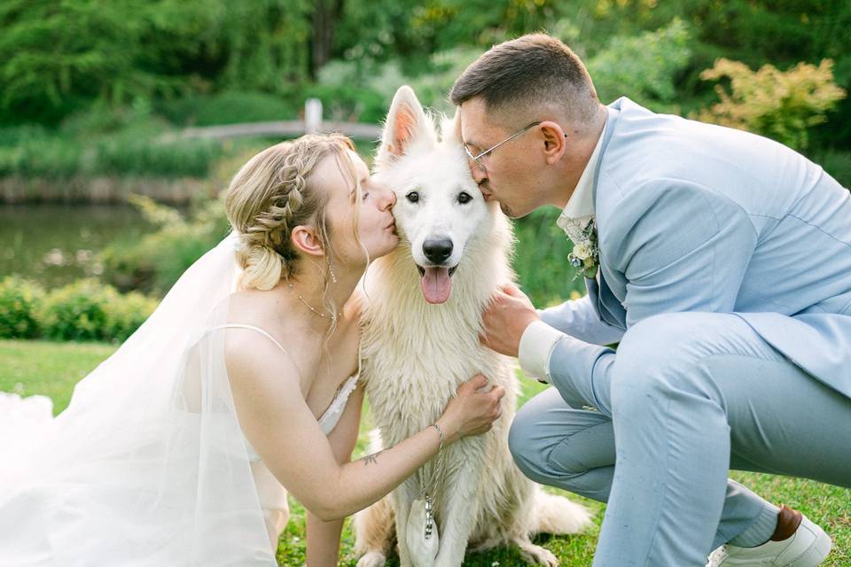 Séance photo couple avec chien