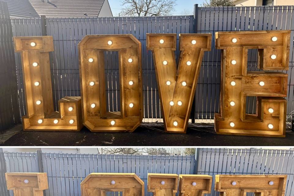 Lettres xxl LOVE lumineuses