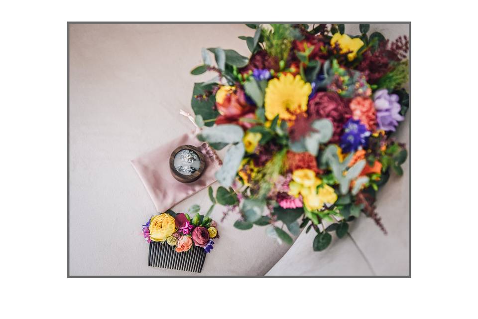 Mariage fleurs colorées