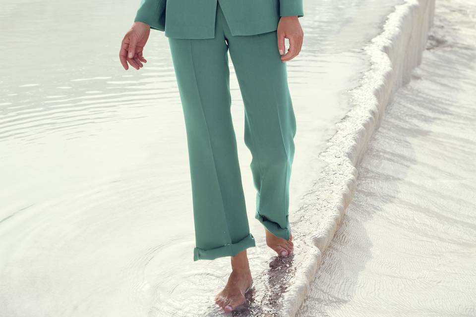 Tailleur vert clair