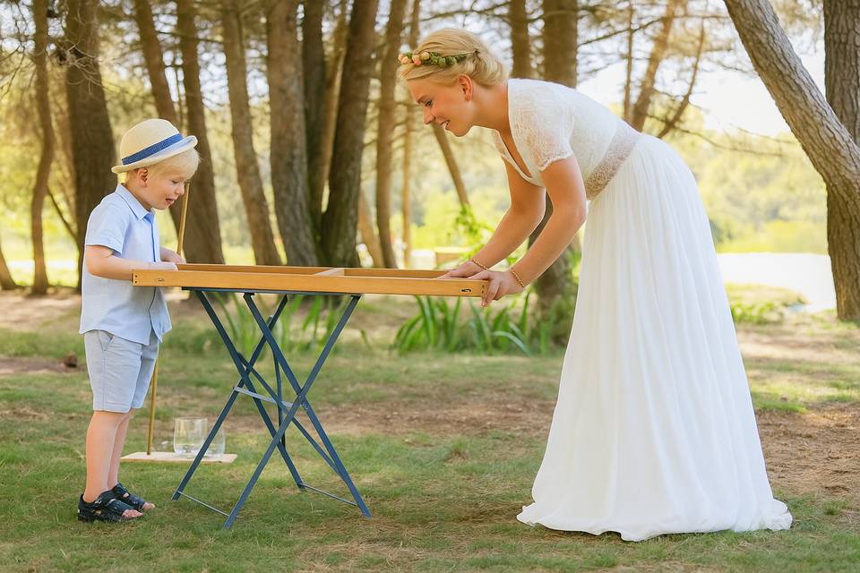 Jeux en bois géant jenga marié