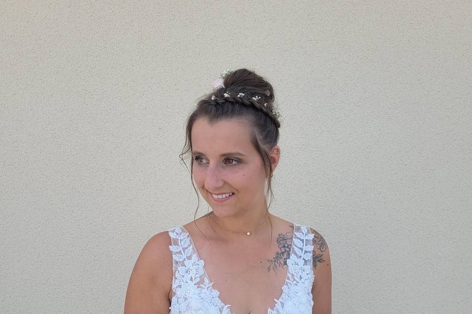 Chignon haut avec tresse