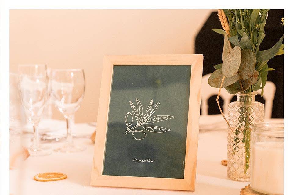 Table mariage papeterie