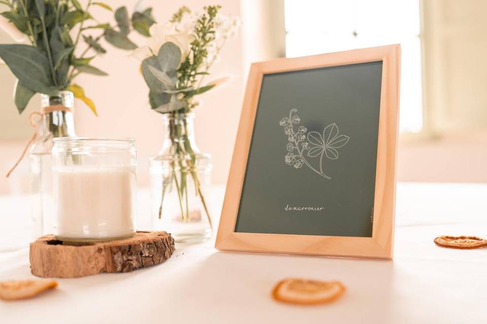 Table mariage papeterie