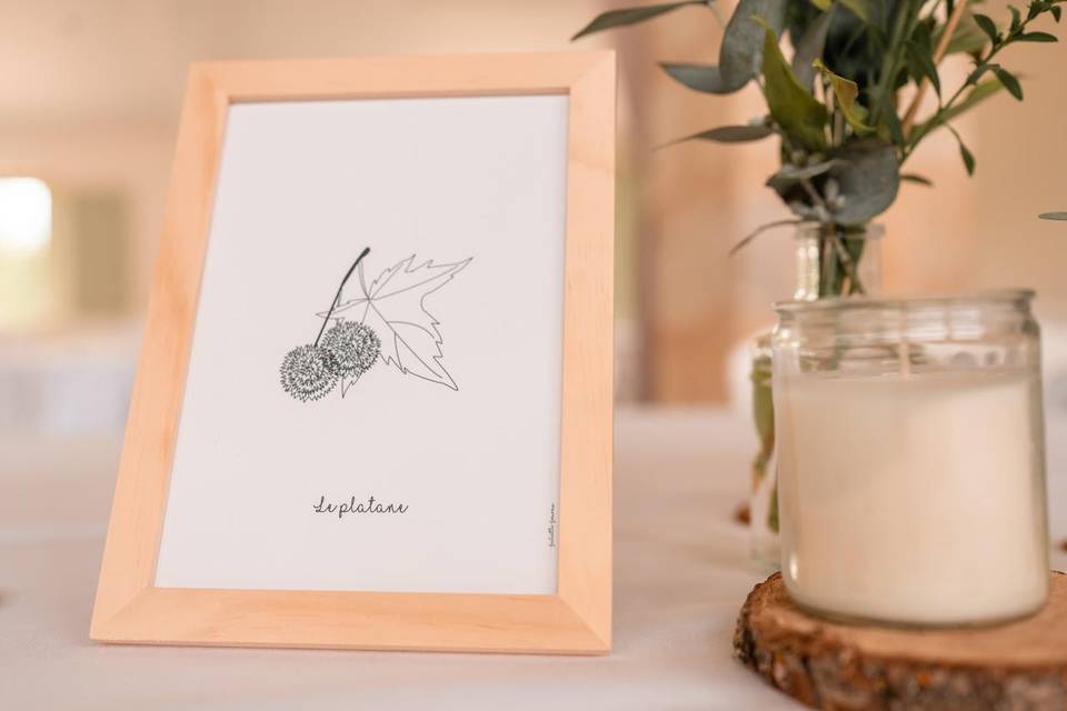 Table mariage papeterie