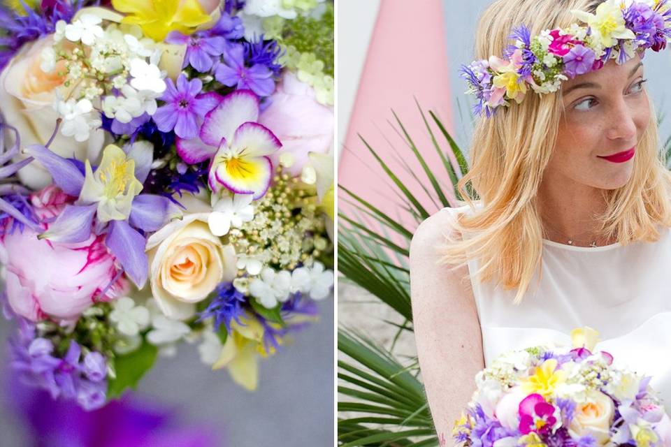Couronne de fleurs & bouquet d