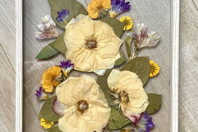 Herbier bouquet mariage civil