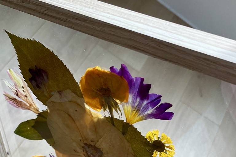 Bouquet de mariage sous verre