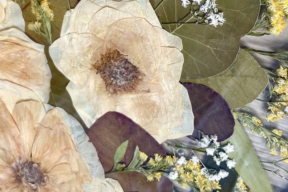 Bouquet de mariage pressé