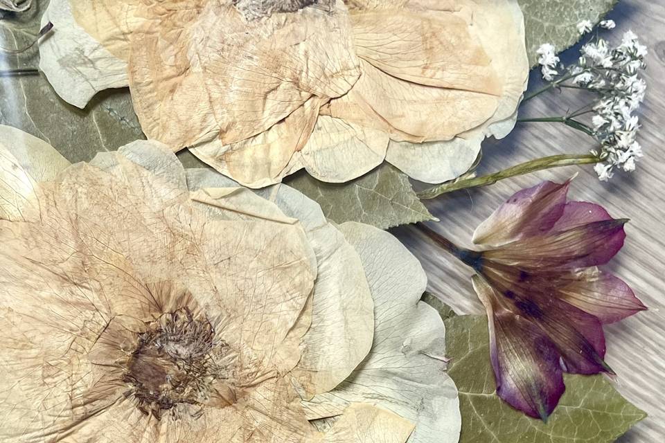 Bouquet de mariage pressé