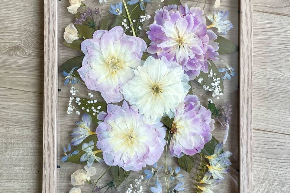 Herbier bouquet de mariage