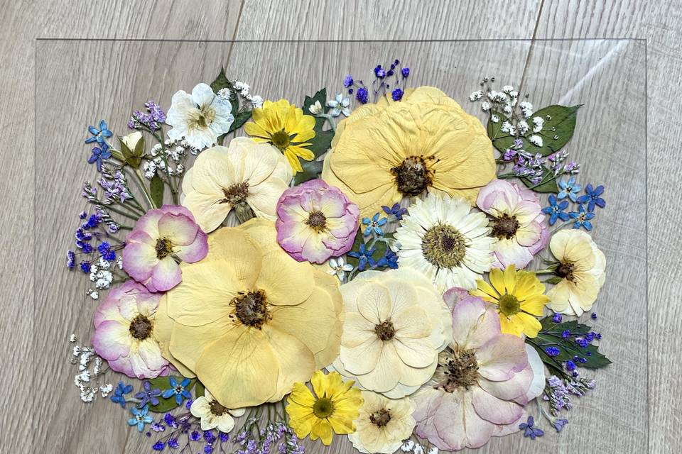 Herbier bouquet de mariage