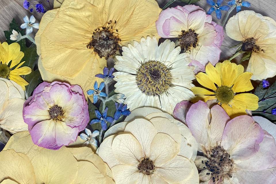 Bouquet de mariée pressé