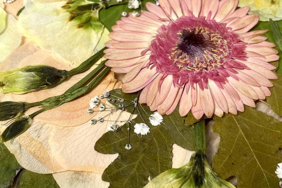 Bouquet de mariage en herbier