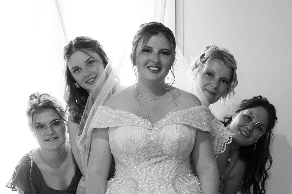 Préparation avec la mariée