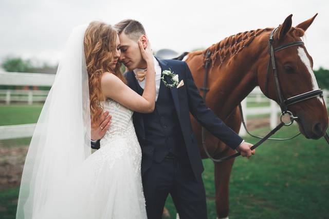 Shooting mariage avec chevaux