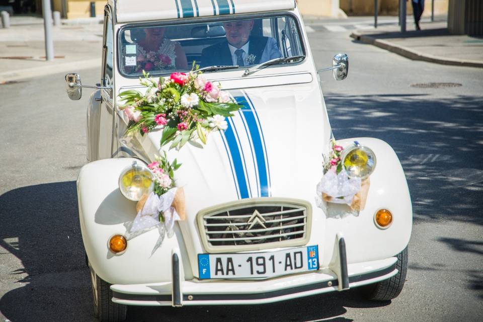 Mariage 2CV en Provence