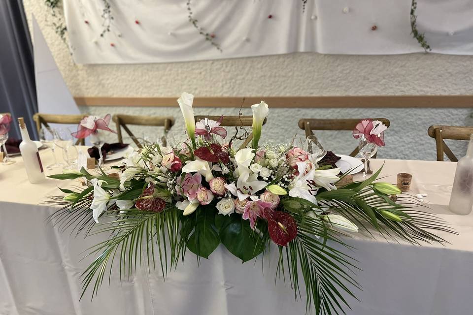 Bouquet centrale table des mar