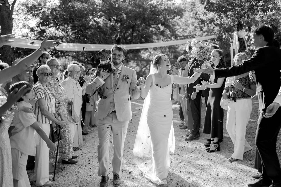 Haie d'honneur mariage laïque