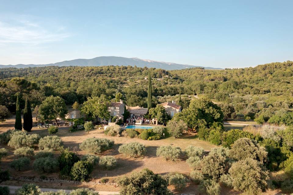 Vue drone mariage provence