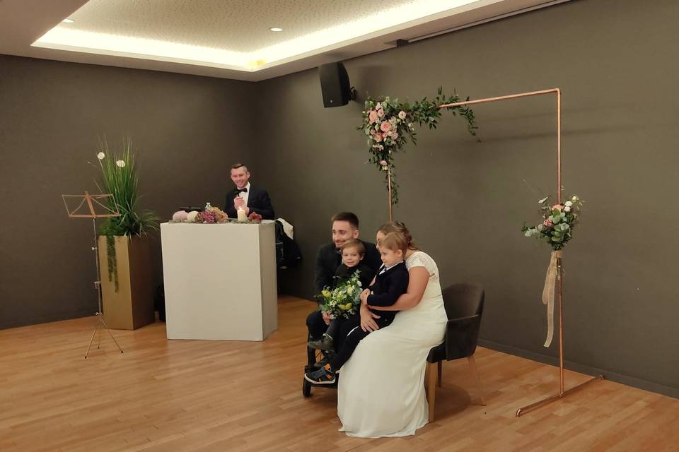 Mathieu les mariés et enfants