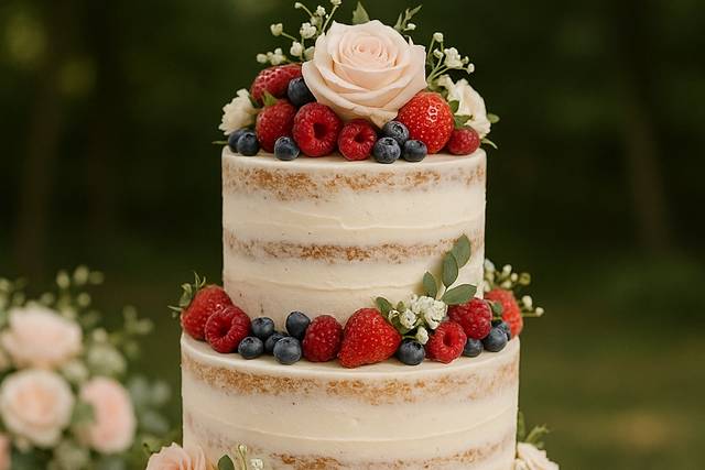 Naked cake nature chic