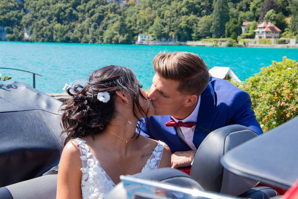 Photo de couple au lac