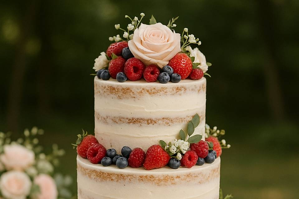 Naked cake nature chic