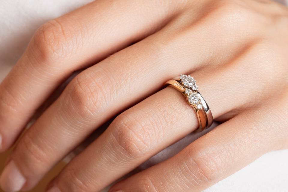 Bague trilogie diamants