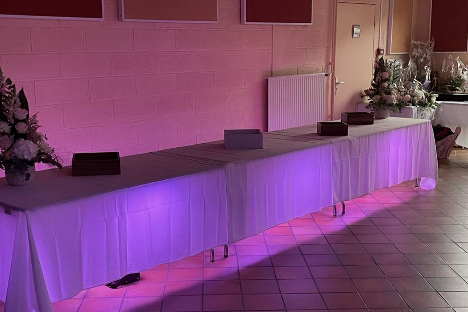 Éclairage LED table