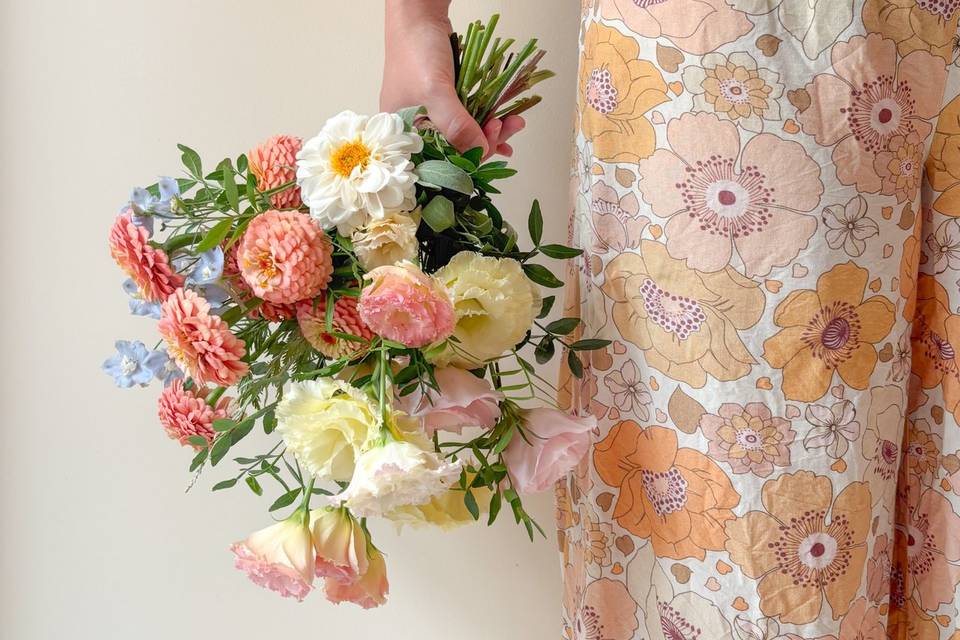 Bouquet de mariée coloré
