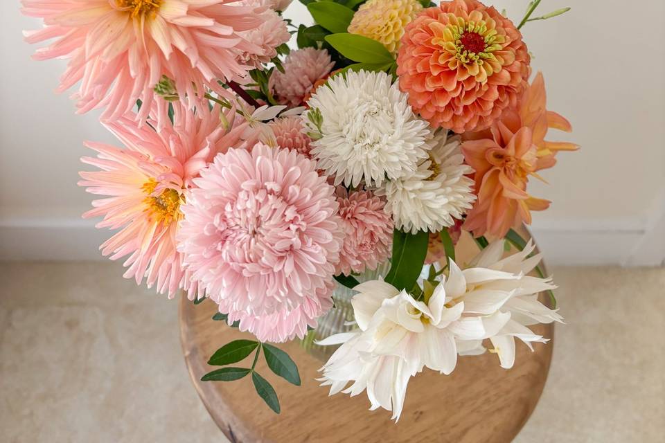 Bouquet de mariée pastel