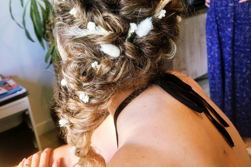 Chignon champêtre natte