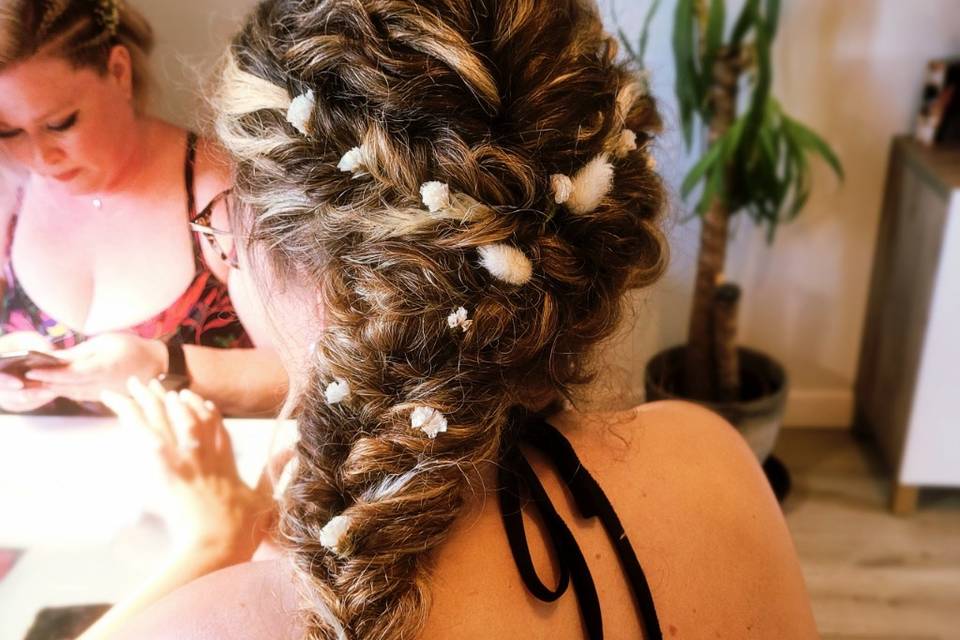 Chignon champêtre natte