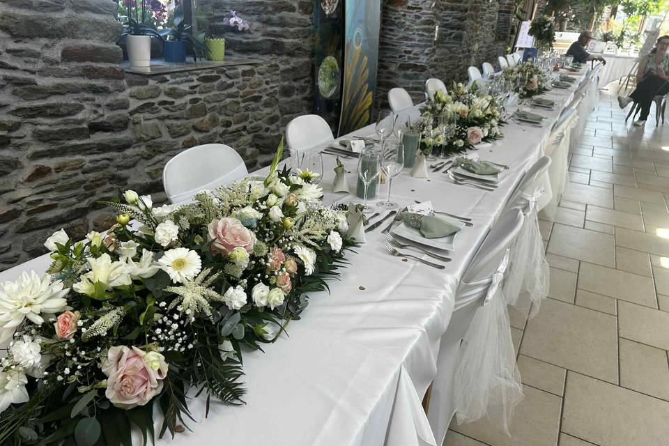 Salle réception fleurs